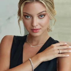 Store Double X Caviar Diamond Bracelet | 6Mm Two-Tone