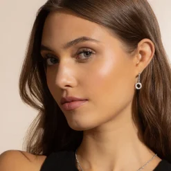 Cheap Drop Circle Diamond Earrings Diamonds