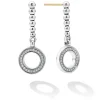 Sale Drop Circle Diamond Earrings Silver