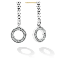 Sale Drop Circle Diamond Earrings Silver