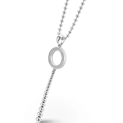 Hot Drop Circle Diamond Pendant Necklace Silver