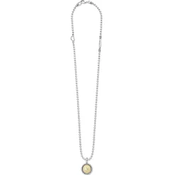 Clearance E Initial Charm Necklace Two-Tone