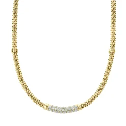 Best Eight Gold Station Diamond Caviar Necklace Diamonds