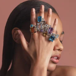 Hot Extra Large Emerald-Cut Amethyst Ring Two-Tone