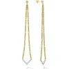 Discount Extra Long Superfine Diamond Drop Earrings Gold