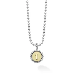 Best Sale F Initial Charm Necklace Two-Tone