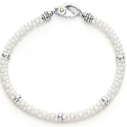 New Five Silver Station Ceramic Bracelet | 5Mm Caviar Bracelets