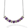 Hot Five Station Amethyst Necklace Chains