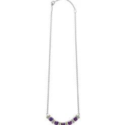 Flash Sale Five Station Amethyst Necklace Two-Tone