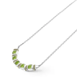 Best Sale Five Station Peridot Necklace Two-Tone