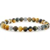 Hot Five Station Silver Tigereye Bead Bracelet Silver