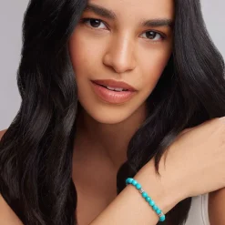 Cheap Five Station Silver Turquoise Bead Bracelet Silver