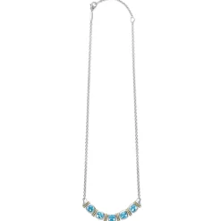 New Five Station Swiss Blue Topaz Necklace Gemstones