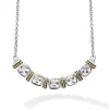 Store Five Station White Topaz Necklace Two-Tone