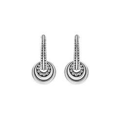 Best Fluted Disc Beaded Hoop Earrings Silver