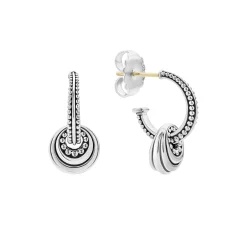 Cheap Fluted Disc Beaded Hoop Earrings Drop Earrings
