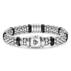 Cheap Four Station Diamond Caviar Bracelet | 9Mm Silver