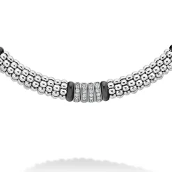 Online Four Station Diamond Caviar Necklace Diamonds