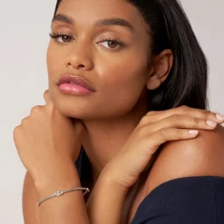 Outlet Four Station Two-Tone Knot Diamond Bangle Bracelet Bangles