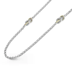 Best Four Station Two-Tone Knot Necklace Two-Tone