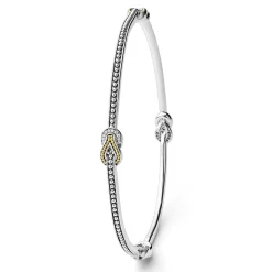 Discount Four Station Two-Tone Knot Diamond Bangle Bracelet Two-Tone