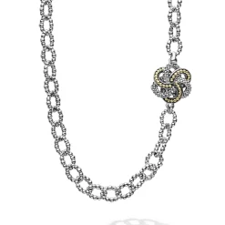 Store Four Station Two-Tone Love Knot Necklace Two-Tone