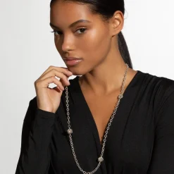 Store Four Station Two-Tone Love Knot Necklace Two-Tone