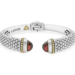 Cheap Garnet Cuff Bracelet | 12Mm Two-Tone