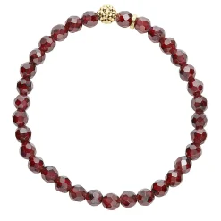 Flash Sale Garnet Gold Station Bead Bracelet Gold