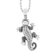 New Gecko Pendant Necklace Silver