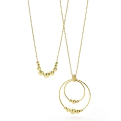 Cheap Graduated Bead Necklace Gift Set Gold