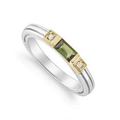 Flash Sale Green Tourmaline And Diamond Stacking Ring Gemstones