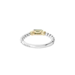 Sale Green Tourmaline Stacking Ring With Diamonds Two-Tone