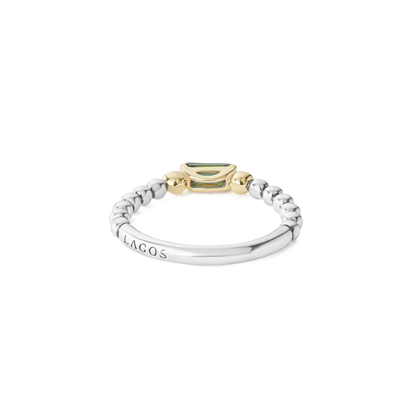 Sale Green Tourmaline Stacking Ring With Diamonds Two-Tone
