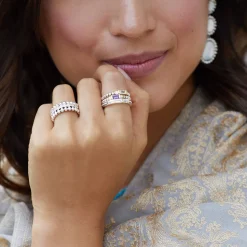 Best Green Tourmaline Stacking Ring With Diamonds Diamonds