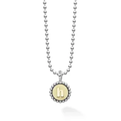 Best H Initial Charm Necklace Two-Tone