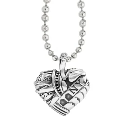 Hot Heart Of New York Pendant Necklace Silver