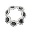 New Hematite And Diamond Statement Bracelet Two-Tone