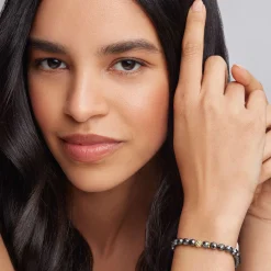 Online Hematite Gold Station Bead Bracelet Gold