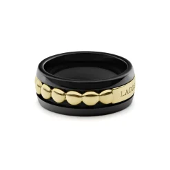 Outlet 18K Gold And Black Ceramic Ring Statement Rings