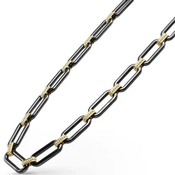 Outlet 18K Gold And Black Ceramic Link Necklace Gold