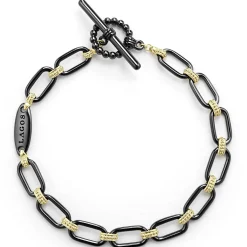 Discount 18K Gold And Black Ceramic Link Bracelet Link Bracelets