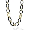 Fashion 18K Gold And Black Ceramic Link Necklace Gold
