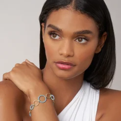 Cheap 18K Gold And Blue Ceramic Link Bracelet Link Bracelets