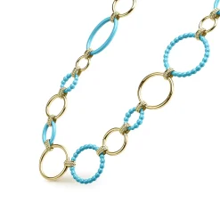 Outlet 18K Gold And Blue Ceramic Link Necklace Gold