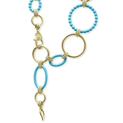 Outlet 18K Gold And Blue Ceramic Link Necklace Gold