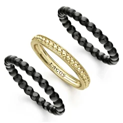 Cheap 18K Gold And Ceramic Stacking Rings Gold