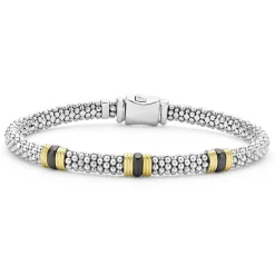 Best Sale 18K Gold And Ceramic Triple Station Caviar Bracelet | 6Mm Bracelets