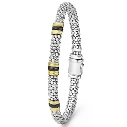 Best Sale 18K Gold And Ceramic Triple Station Caviar Bracelet | 6Mm Bracelets