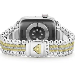 Outlet 18K Gold And Diamond Caviar Beaded Watch Bracelet-42-49Mm Two-Tone